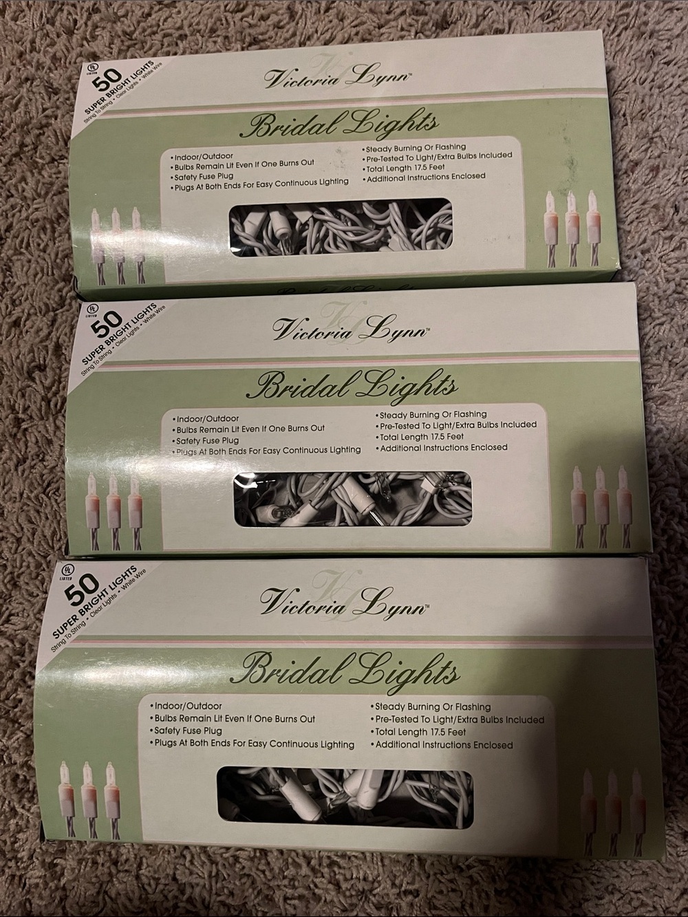 Victoria Lynn White Bridal String Lights - 3-Pack